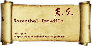 Rozenthal István névjegykártya